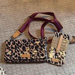 Consuela Leopard Print Bag with Colorful Strap